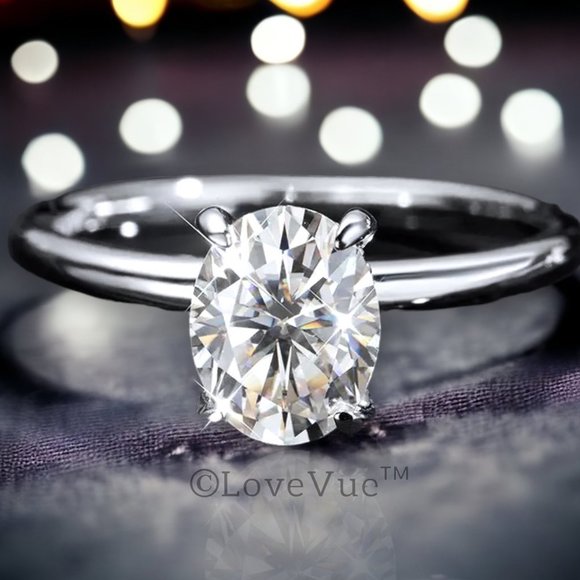 Certified 2ct. t.w. Diamond Oval Cut Hidden Halo Engagement Wedding Ring - Picture 5 of 17